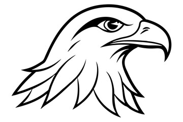 hawk line art silhouette vector illustration
