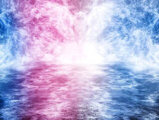 Pink Blue Smoke Reflecting for Abstract Background.