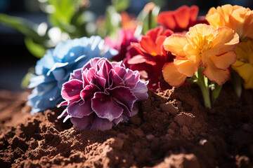 vibrant soil pile embodies essence of constant transformation, power of accumulation, and boundless potential for flourishing as it perpetually evolves