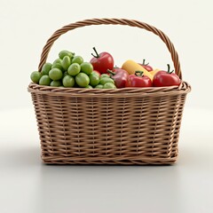 A basket of fresh fruits and vegetables