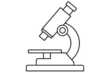 microscope line art silhouette vector illustration