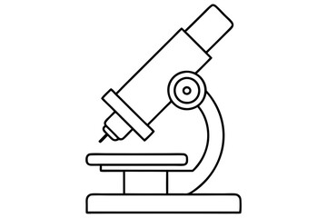 microscope line art silhouette vector illustration