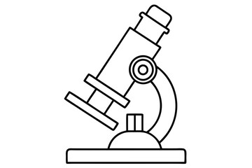 microscope line art silhouette vector illustration
