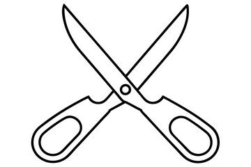 scissors line art silhouette vector illustration