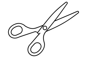 scissors line art silhouette vector illustration