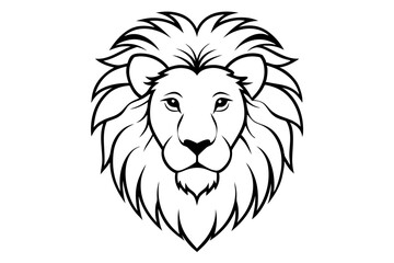 lion head line art silhouette vector illustration