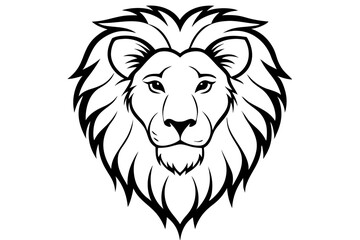 lion head line art silhouette vector illustration
