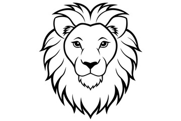 lion head line art silhouette vector illustration