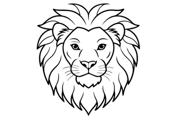 lion head line art silhouette vector illustration