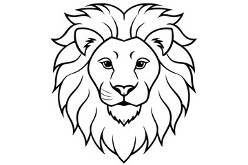 lion head line art silhouette vector illustration