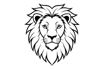 lion head line art silhouette vector illustration
