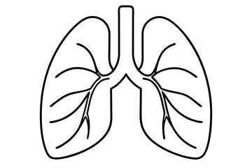 lungs line art silhouette vector illustration