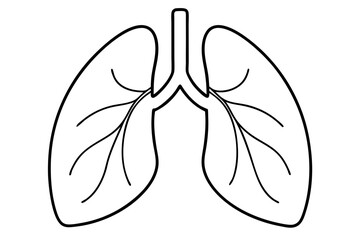 lungs line art silhouette vector illustration