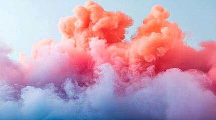 Fototapeta premium A pastel paint cloud dissolving into a dreamy watercolor mist