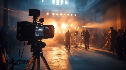 A lighting design for a film set, cinematic lighting, visual storytelling