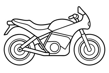 motor bike line art silhouette vector illustration
