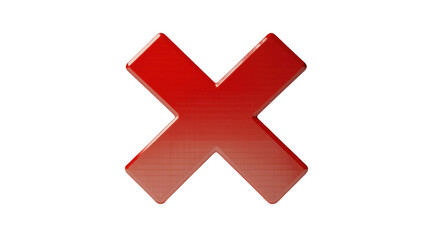 Bright Red Cross Symbol Representing Stop, Block, or Deny Action