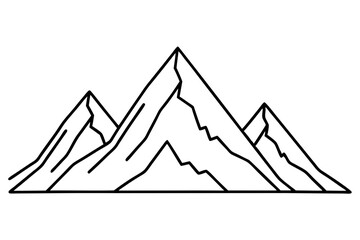 mountains line art silhouette vector illustration
