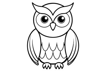 owl line art silhouette vector illustration