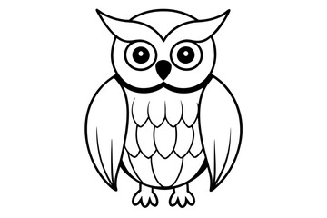 owl line art silhouette vector illustration