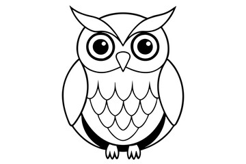 owl line art silhouette vector illustration