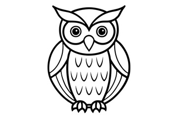 owl line art silhouette vector illustration