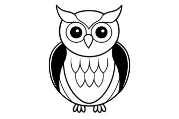 owl line art silhouette vector illustration