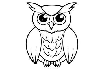 owl line art silhouette vector illustration