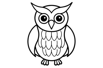 owl line art silhouette vector illustration