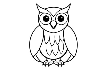owl line art silhouette vector illustration