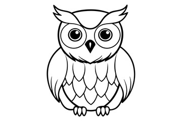 owl line art silhouette vector illustration