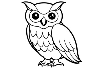 owl line art silhouette vector illustration