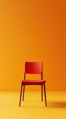 Obraz premium red chair with orange background