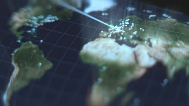 Timelapse with cyber attacks on World map