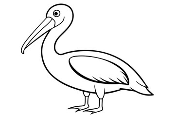 pelican line art silhouette vector illustration