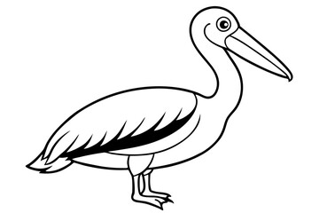 pelican line art silhouette vector illustration