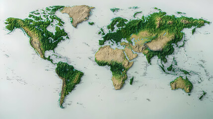 Pixelated World Map In Light Color