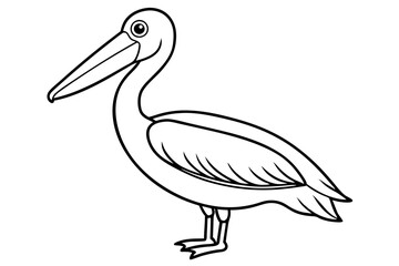 pelican line art silhouette vector illustration