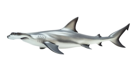 Realistic Drawing of Hammerhead Shark Swimming in Ocean Waters