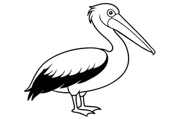 pelican line art silhouette vector illustration