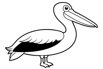 pelican line art silhouette vector illustration