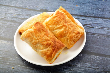 Homemade veg puffs, healthy diet foods.