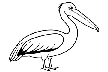pelican line art silhouette vector illustration