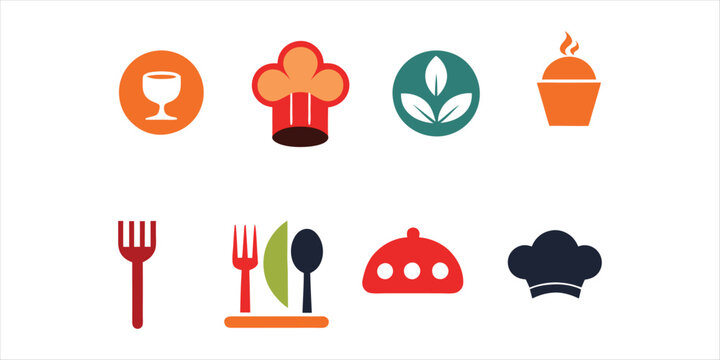 Fork and spoon icon vector set. Restaurant utensil symbol. Dinner dish or plate with spoon and fork sign outline for apps and websites