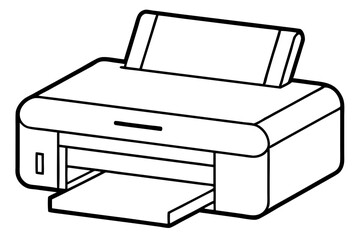 printer line art silhouette vector illustration
