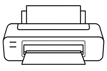 printer line art silhouette vector illustration