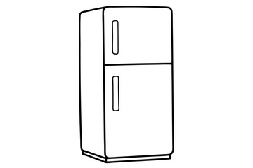 refrigerator line art silhouette vector illustration
