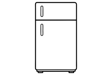 refrigerator line art silhouette vector illustration