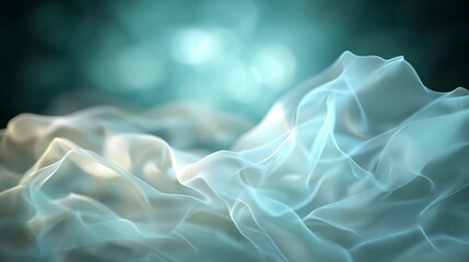 Obraz premium Soft, flowing fabric; ethereal, light teal hues