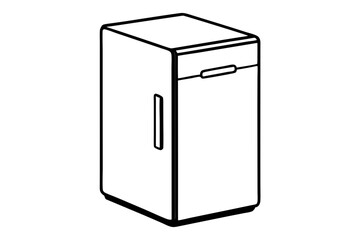 refrigerator line art silhouette vector illustration